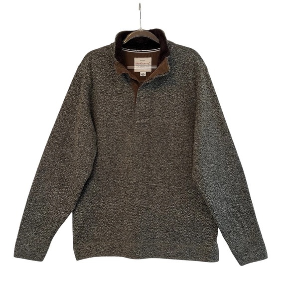 Weatherproof Vintage Men's 1/4 Button Cabincore Warm Fleece Lined Pullover Sz L - Picture 1 of 12